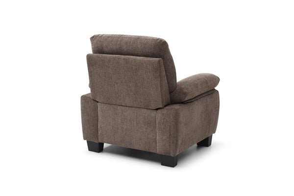 English Elm Summerton Plush Chenille Accent Chair with Removable Back, Coil Spring Seat and Padded Arms Brown 31 L x 36 W x 15 H B078P349524
