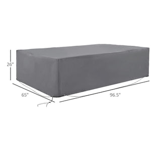 English Elm Outsunny 97" Waterproof Heavy-Duty Outdoor Sectional Sofa Cover - All-Weather Protection In Gray W2225P174315-GIGA