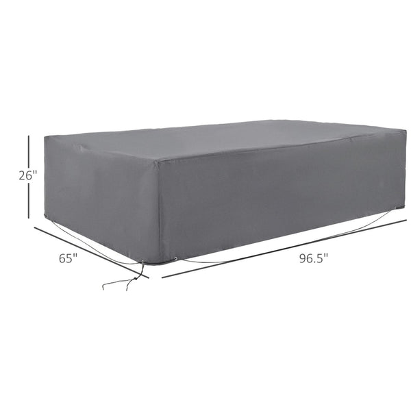 English Elm Outsunny 97" Waterproof Heavy-Duty Outdoor Sectional Sofa Cover - All-Weather Protection In Gray W2225P174315-GIGA