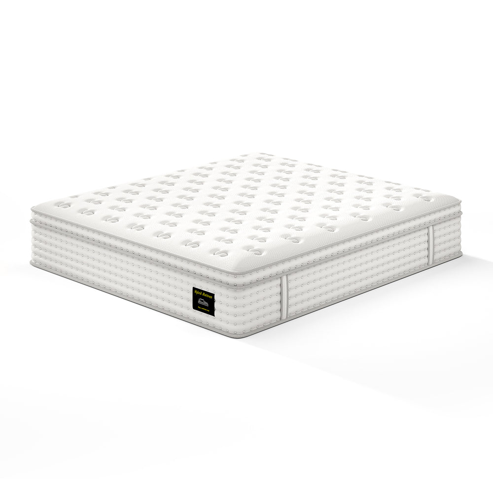 English Elm 12'' King Hybrid Mattress Pocket Coils Memory Foam Ergonomic Fiberglass Free Support B2716P383546