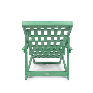 English Elm Pinecrest Outdoor Folding Lounge Chair Recycled Hdpe Reclining Patio Seat with Cushion Green B2745P409692