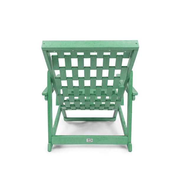English Elm Pinecrest Outdoor Folding Lounge Chair Recycled Hdpe Reclining Patio Seat with Cushion Green B2745P409692