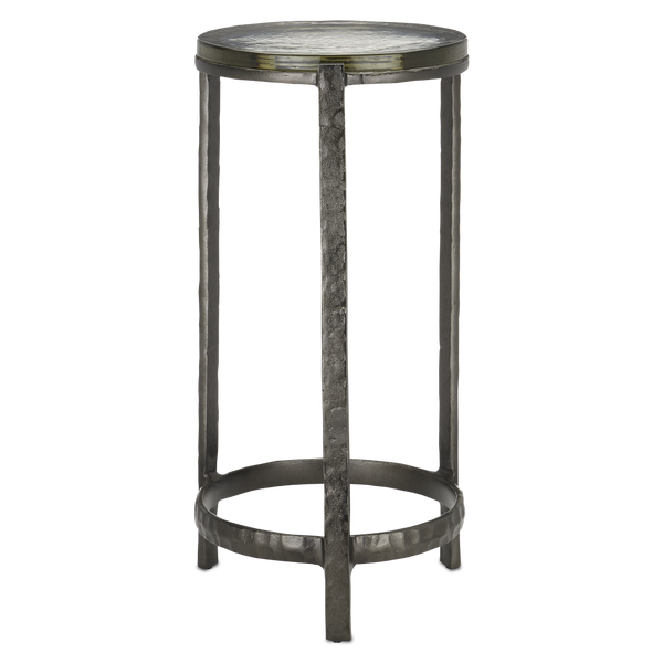 Acea Gold Drinks Table - Handcrafted Cast Aluminum & Glass for Modern Elegance in Any Space