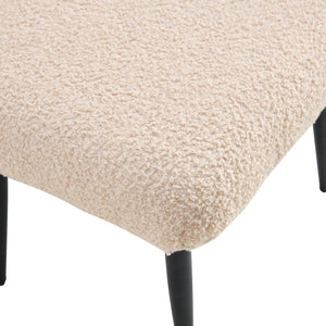 English Elm Light Sherpa Fleece Accent Chair with Footrest Curved Cocoon Seat for Modern Living W370141733