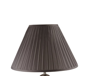 English Elm 1pc Elegant Crafted Table Lamp with Glossy Base and Metallic Accents, Pleated Shade, Modern Glow Gray 23.62 L x 17.91 W x 17.64 H B2741S00036