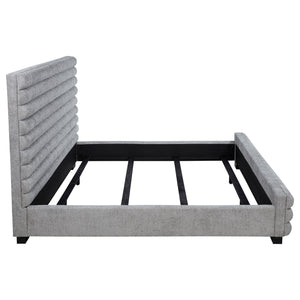 English Elm Fandango Boucle Eastern King Bed with Channel Tufted Headboard for Modern Bedrooms B062S01632