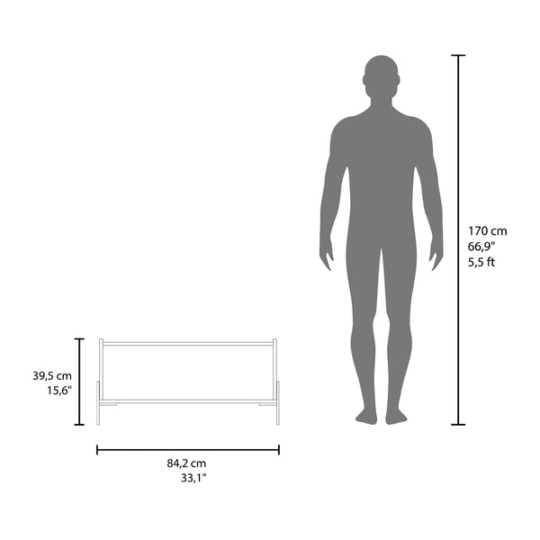 English Elm Coffee Table Narka Black with Spacious Storage Compartment, Engineered Wood, Metal Legs, Modern Style B092P245917