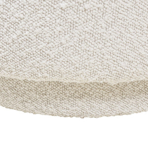 English Elm Jennifer Taylor Home - Fuji Cozy 15" Mushroom Footstool Ottoman in Ebony Bouclé Sherpa, Supportive Foam & Wood Frame (200 lb) White B2719P238426