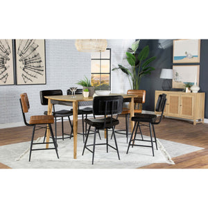 English Elm Senko Leather Channel Tufted Counter Stools with Iron Frame for Bar or Kitchen Set of 2 Antique Espresso B062P447997