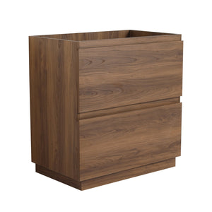 English Elm 30" Modern Bathroom Vanity without Sink – 30" Freestanding Engineered Wood Cabinet with Dual Drawers, Waterproof Finish, Easy Assembly Brown W1972P188248