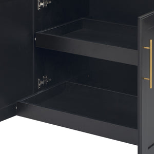 English Elm K&K Vintage Kitchen Island with Rubberwood Top, Hidden Wheels, Pull-Out Trash & Charging Station Black N707P299014B