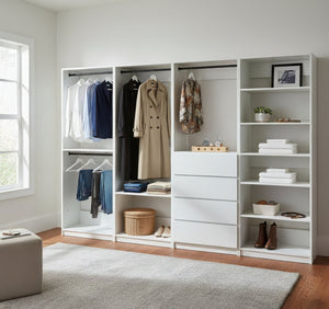 English Elm Prosper Elegant Freestanding Walk-In Wood Closet System - Versatile Storage & Stylish Design For Modern Homes B040S00136-GIGA