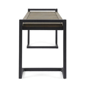 English Elm Christopher Knight Home® - HOPKINS Industrial Wood and Metal Bench with Acacia Wood Seat & Iron Frame, Handcrafted Accent Seating Grey 62621.00WTCGRYBLK