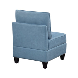 English Elm Living Modular Armless Chair with Hidden Storage, Tufted Fabric Comfort, Solid Wood Frame, Easy Assembly Blue 26.5 L x 28.75 W x 15.75 H B011P309911