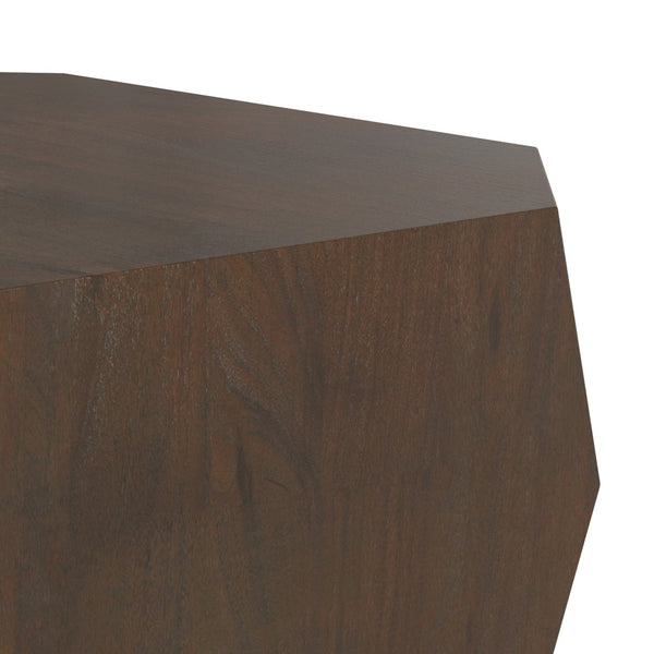 English Elm Eisley Acacia Veneer Coffee Table Geometric Base Walnut Finish Low Profile Living Room B136P429078