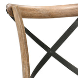 English Elm Rustic Oak Side Chair With Cross Back (Set Of 2)