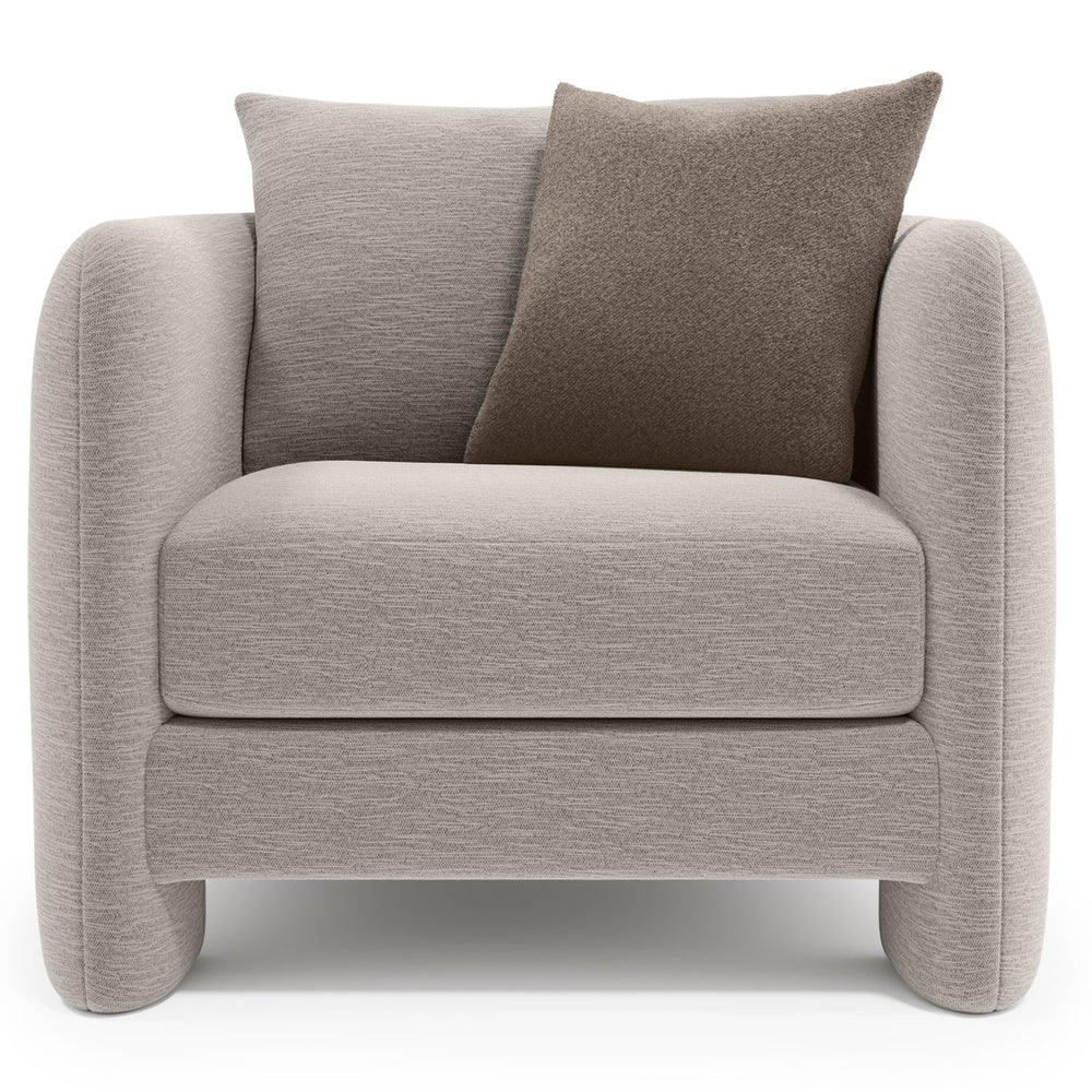 Bernhardt Bernhardt Rowan Sculptural Fabric Chair — Deep Cushioned Seat, Geometric Cutout Base, Tailored Stitching - Made to Order P5303A