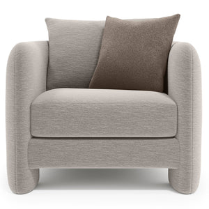 Bernhardt Bernhardt Rowan Sculptural Fabric Chair — Deep Cushioned Seat, Geometric Cutout Base, Tailored Stitching - Made to Order P5303A