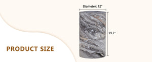 English Elm Simple Marble Textured Cylindrical Side Table Mdf Stone Look Accent for Modern Interiors W1151P291448