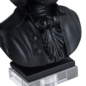 Crestview Collection 22.75"H Playful Dog Bust Table Lamp With Crystal Base, Elegant Linen Shade For Stylish Lighting   Cvazvp131blk