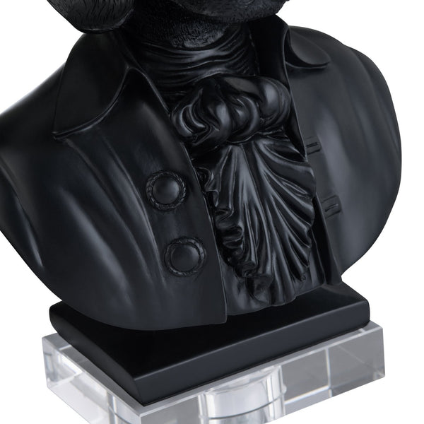 Crestview Collection 22.75"H Playful Dog Bust Table Lamp With Crystal Base, Elegant Linen Shade For Stylish Lighting   Cvazvp131blk