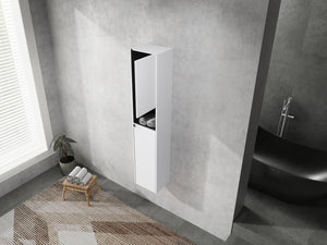 English Elm 12" Bathroom Side Cabinet - Wall-Mounted, Soft-Close Doors, Space-Saving Design For Modern Homes W999S00282