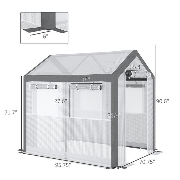 English Elm Outsunny Walk-in Garden Greenhouse Steel Frame Uv Cover 18 Shelf Ventilated Growing Space W2225P229112