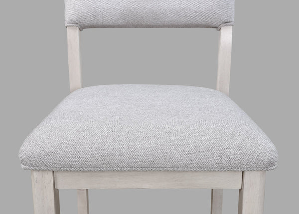 English Elm 2pc Upholstered Counter Height Chairs with High-Back Support, Plush Neutral Fabric Seats and Footrest Antique grey white 41 L x 21.5 W x 11 H B011P315728