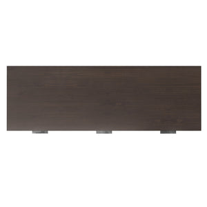 English Elm Hollander Wide Desk in Walnut Brown — Handcrafted Solid Wood, Spacious Surface, 3 Drawers & Keyboard Tray B136P283765