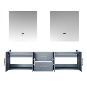 English Elm Dark Grey Double Bath Vanity Set With 30-Inch Led Mirrors - Stylish Storage & Easy Installation B2731S00550