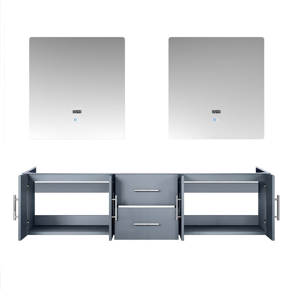 English Elm Dark Grey Double Bath Vanity Set With 30-Inch Led Mirrors - Stylish Storage & Easy Installation B2731S00550
