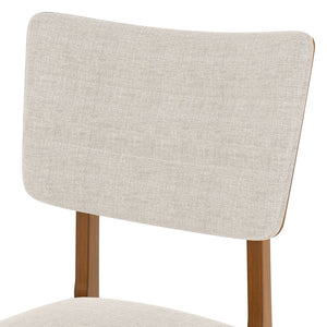 English Elm Upholstered Dining Chairs Set of 4 Ergonomic Mid-Century Modern Fabric Seats with Rubberwood Frame & Non-Slip Feet Beige,Brown N752P346006A