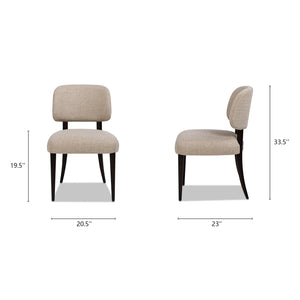 English Elm Jennifer Taylor Home - Harriet Split Back Upholstered Dining Side Chair Set of 2 in Merino Gray Wool Blend with Espresso Legs B2719P269266