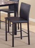 English Elm 5 Piece Citico Counter Height Metal Dinette Set With Laminated Faux Marble Top, Black