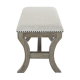 OSP Home Furnishings Monaco 48" Bench Grey Fabric/Antique Grey Base