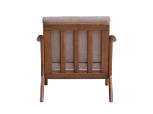 English Elm Lide Light Brown Fabric Accent Chair with Brown Wood Frame, Removable Cushion & 220lb Capacity B2726S00385