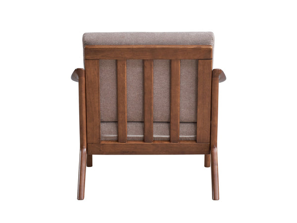 English Elm Lide Light Brown Fabric Accent Chair with Brown Wood Frame, Removable Cushion & 220lb Capacity B2726S00385