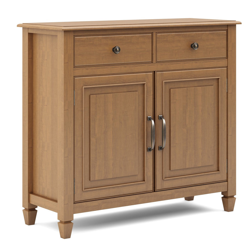 English Elm Connaught Solid Wood Entryway Storage Cabinet - Timeless British Colonial Design In Light Brown Finish B136P158542