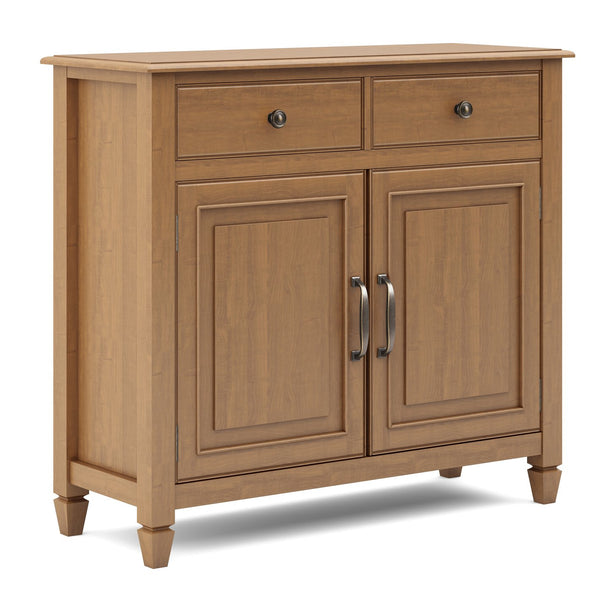 English Elm Connaught Solid Wood Entryway Storage Cabinet - Timeless British Colonial Design In Light Brown Finish B136P158542