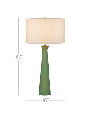 Currey & Company Grassington Table Lamp - Handcrafted Ceramic With Celadon Glaze & Oversized Drum Shade For Elegance Green Ceramic 6000-1042-currey-company