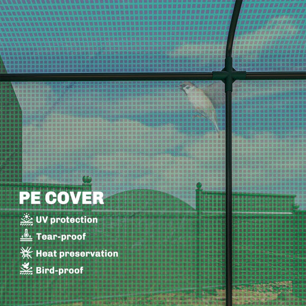 English Elm Stable Steel Frame Mini Greenhouse Uv Resistant Pe Cover Outdoor Patio Garden Shelter T3971P468256