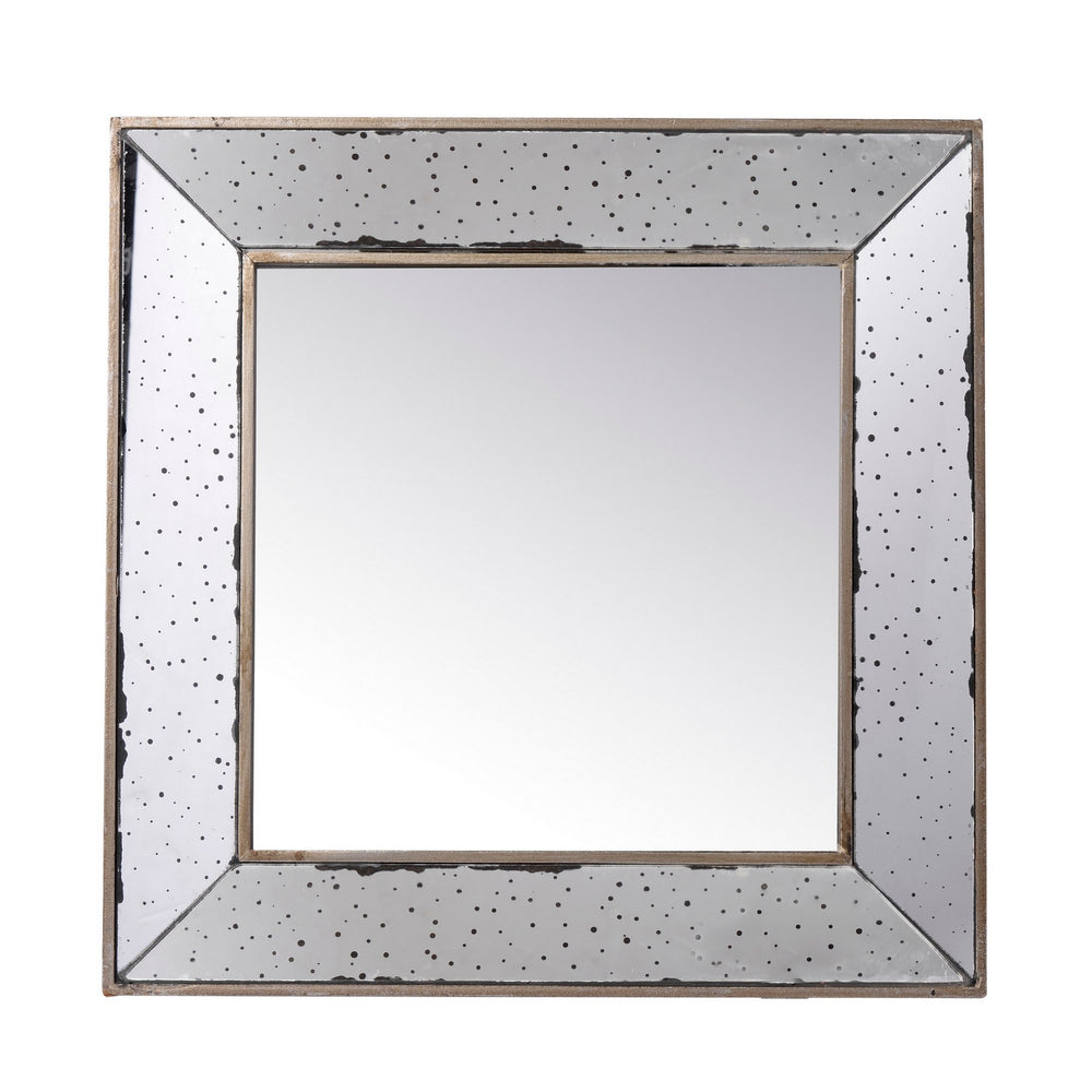 English Elm Filo Square Mirrored Wall Accent with Raised Tray Frame and Speckled Artisan Finish B056P416821