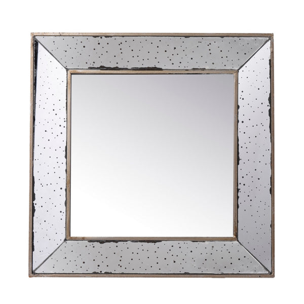 English Elm Filo Square Mirrored Wall Accent with Raised Tray Frame and Speckled Artisan Finish B056P416821