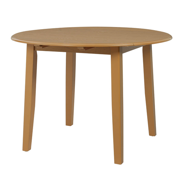 English Elm 3-piece Folding Round Dining Set with Upholstered Chairs for Compact Apartment Spaces Light Brown N752S000618A