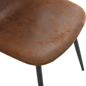 English Elm Table And Chair Set - Modern 64.5" Wood-Textured Dining Table With 6 Ergonomic Brown Chairs W1151S04086-GIGA