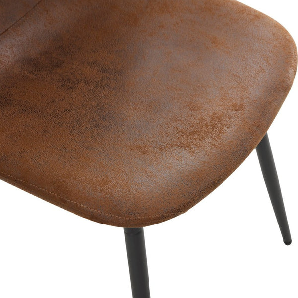 English Elm Table And Chair Set - Modern 64.5" Wood-Textured Dining Table With 6 Ergonomic Brown Chairs W1151S04086-GIGA