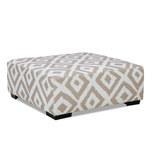 English Elm Transitional Square Ottoman With Soft Chenille Upholstery, Solid Wood Legs - Versatile Accent Piece B2741P354521-GIGA