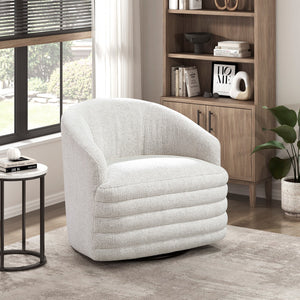 English Elm Contemporary Tufted Back Accent Chair with Reversible Removable Cushion, Solid Wood Legs, Cozy Upholstery Beige 31 L x 30.5 W x 31 H B011P379747