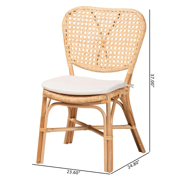 English Elm Modern Woven Rattan Dining Chair with Sculptural Back for Bohemian Coastal Spaces B2750P470034