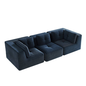 English Elm Modern Corduroy Sectional Sofa Tufted Modular Deep Seat Living Room Couch Blue W714S01801